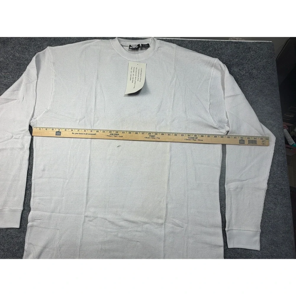 VTG BAT Big Time Clothing Mens 3X White Thermal Long Sleeve‎ Shirt 100% Cotton